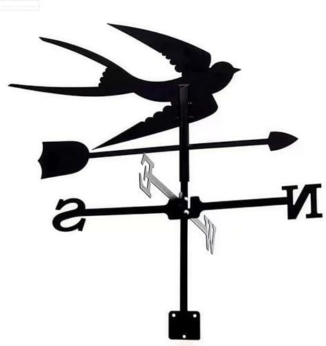 Wetterfahne, Dachwetterfahne, Wetterfahne aus Metall, Wetterfahne mit Vogel/Motiv geeignet für den Außenbereich, Gartendach, Koppel, dekorative Wetterfahne(C)