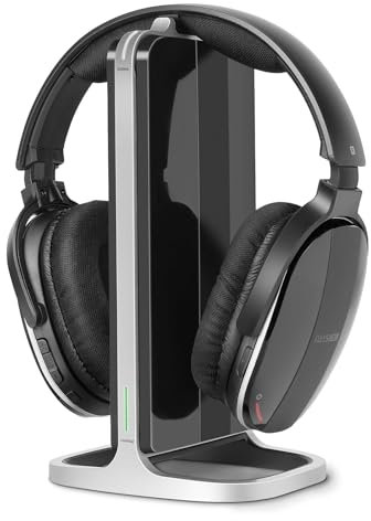 Casque sans Fil pour Regarder la télévision avec Station de Charge et émetteur RF, Casque TV Confortable pour Seniors, Compatible avec Toutes Les télévisions