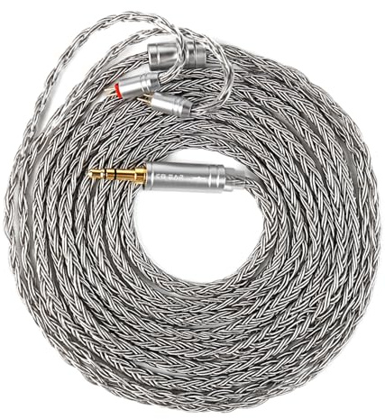 2M 2 PIN IEM Cable in Ear Monitor Cable with 3.5mm Silver-Plated Plug for Moondrop blessing/blessing2/Aria,KZ ZST/AS10/ZSR/ES4/ZST-X(3.5MM, Gray, 2 PIN)