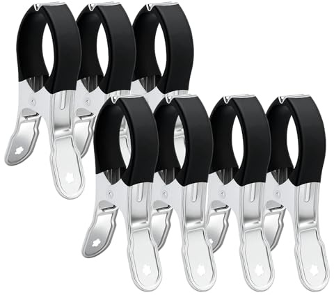 7pz Mollette Per Asciugamani Da Spiaggia Con Custodia Protettiva,Mollettine Giganti Per Asciugamani,Ferma Antivento,Clips Grandi In Acciaio Inox Per Biancheria,Telo Mare e Vestiti Spessi