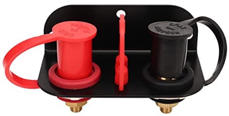 Tissting Remote Battery Terminals with Caps, Brass Nuts Charging Post Kit for Car Trucks RV Tractor UTV ATV Boat, Battery Terminal Relocation Jump Start Access Hard to R