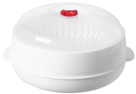 VIVIWI Mikrowellen-Dampfgarer mit Deckel und Tablett, mehrlagiges Wasserspeicher-Design, multifunktionale Mikrowellen-Heizung und Thermo-In