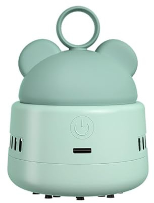 Mini-Desktop-Staubsauger, kabellos, über USB wiederaufladbar, leistungsstarke Saugkraft, kompakt, leicht, für Tastatur, Zuhause, Büro, Auto, Blau, Beige, 110 x 86 x 86 mm (Korallenblau)