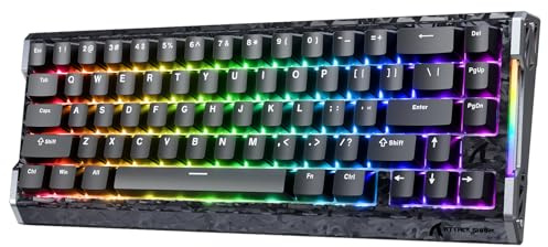 MAMBASNAKE Attack Shark R68 HE Carbon Fiber Rapid Trigger Tastatur, Kabelgebunden 8KHz Magnetisch, 0,005mm RT Genauigkeit, PBT Keycaps, 6-Layer Akustikdämpfung, Dual Driver, RGB, PC/Mac, Schwarz