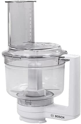 Bosch Multimixer MUZ6MM3, Füllmenge 1,6 Liter, inklusive 3 Scheiben (Schneid-Wende-Scheibe, Raspel-Wendescheibe, Reibescheibe fein), Schlagmesser, für MUM6 Küchenmaschine, Weiß