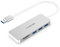 LENTION 3 USB 3.0 Ports Type A Hub with SD/Micro SD Card Reader for Micro/SDXC/SDHC/SD/UHS-I Cards, Multiport Adapter Compatible MacBook Air/Pro (Previous Generation), Surface, More (Silver)