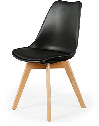 Stuhl skandinavischen mit Cousin – H. 83 cm – schwarz