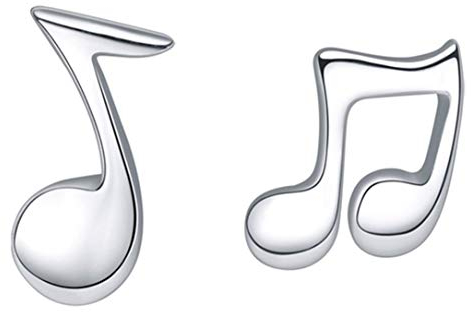 Belons 925 Sterling Silber Mädchen Mini Musiknote Ohrstecker Ohrringe Note Earrings
