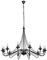 Licht-Erlebnisse XXL Kronleuchter 12-flammig Metall schwarz Ø85cm Wohnzimmer Esszimmer klassisch Design 12xE14 Hängeleuchter Decke Innen Lüster