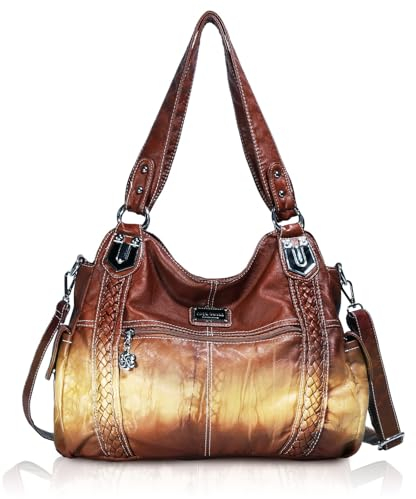 Angel Barcelo Roomy Fashion Hobo Damenhandtaschen, Damen Geldbörse, Umhängetaschen, Umhängetasche Tote, Gewaschene Ledertasche