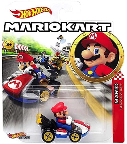 Hot Wheels GBG26 - Mario Kart Replica 1:64 Die-Cast Spielzeugauto Mario, Spielzeug ab 3 Jahren, Mehrfarbig