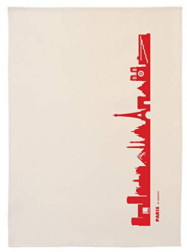 44spaces Paris Skyline Küchentücher Stadt Design rot, 50x70 cm Reine Baumwolle (Bio), Geschirrtücher für Pariser & Frankreich Fans, Geschenkidee Geburtstag Grill-Saison Garten-Fest Mitbringsel