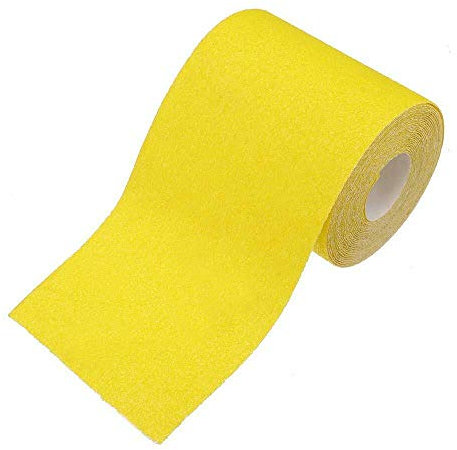 TOOLSTAR Rouleau de papier de verre, 93 mm x 5 m en oxyde d'aluminium, rouleau de papier abrasif décoratif avec surfaces nues (grain 180)