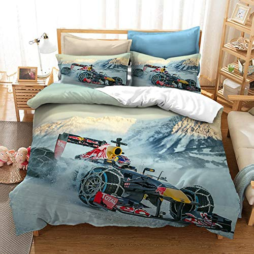 Agmdno Need for Speed Bettwäsche-Sets,bettwäsche Jungen,Bettwäsche Rennauto,Modern Auto Bettwäsche 135x200 cm + Kissenbezug (A,135x200cm+80x80cmx1)