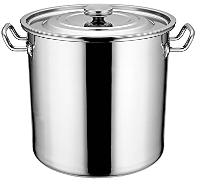 Pottilla de Acero Inoxidable, Stockpots con Tapa, Olla de Gran Capacidad, Olla de cocción de Olla de Cerveza casera (Size : 40 * 40cm(50L))