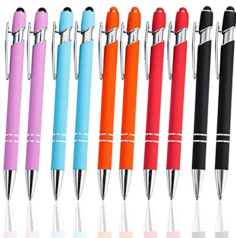 AYPUEZ kapazitiver 2-in-1-Stylus für Touchscreen-Geräte, 10 Praktischer Kugelschreiber, Multifunktions-Tablet-Stifte kompatibel mit Smartphones und Tablets(5 Verpackungsfarben)
