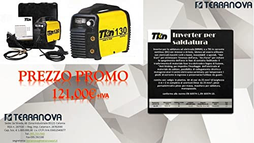 TKN 130 A Saldatrice Inverter ad Elettrodo Completa di Accessori in Valigetta, 230V, MADE IN ITALY
