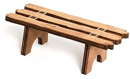 Drechslerei Kuhnert Osterdekoration/Osterhase Zubehör: „Bank“ - ca. 11 cm, aus feinstem Holz, für EIN Bezauberndes Osterfest oder eine dauerhafte Dekoration, Holzkunst Made in Germany
