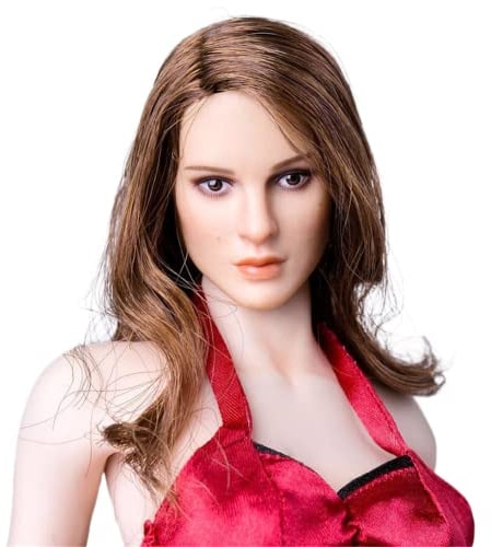 1/6 Weiblich Kopf Sculpt, Europäisches Mädchen Gepflanzt Haar Kopf Geschnitzt für 12 Zoll Action Figur Körper Puppe