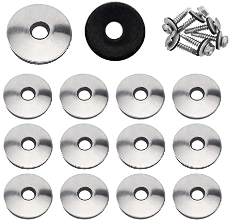 YouU #4.2/4.8/5.5/6.3/8mm Multiple Models Stainless Steel Neoprene EPDM Bonded Sealing Gasket Washers Assortiment Kit (8x25mm 50pcs)