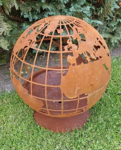 Feuerstelle Weltkugel 60x60x65 cm Gartenfeuer Terassenfeuer Feuerschale Feuer