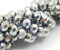 120 cuentas de cristal checas de Bohemia de 4 mm, perlas checas de cristal con circonita tallada, 1 hebra (plata metálica)