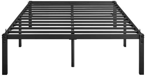 Yaheetech Lit Double en Métal Assemblage Simple pour Petits Espaces Adultes 140x200cm Noir