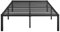 Yaheetech Lit Double en Métal Assemblage Simple pour Petits Espaces Adultes 140x200cm Noir