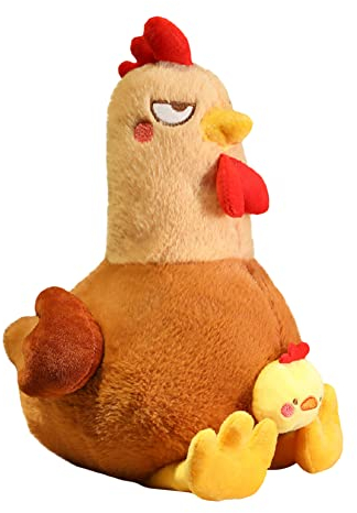 Plüschtiere Huhn, 55cm Flauschige Hähnchen Kuscheltier Stofftier Huhn Küken Plüsch Kissen Kawaii Henne Realistisch Gockel Plüschtier Plüschpuppe Weiche Plüsch Spielzeug für Kinder Jungen Mädchen