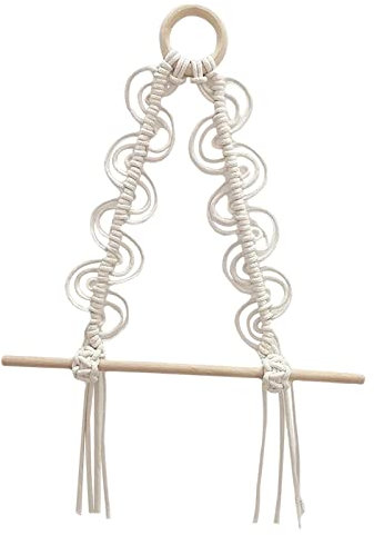 Milageto Porte-Papier hygiénique en macramé, Distributeur de Stockage de Rouleau de Tissu, Porte-Rouleau de Papier Toilette en Bois Suspendu au Mur,