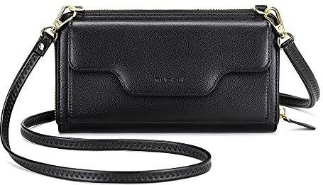 nuoku Umhängetasche Damen Klein, Tasche Damen Umhängetasche, Crossbody Bag Damen Leder mit Kreditkartenhalter