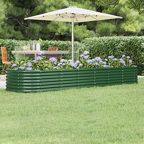 Yolola Hochbeet Oval Metall Hochbeete Für Garten Pflanzkübel Hochbeet Gartenbeet Hochbeet Metall 296 x 80 x 36 cm Grün Pflanzbeet Blumenkasten Hochbeet Balkon Für Garten Balkon