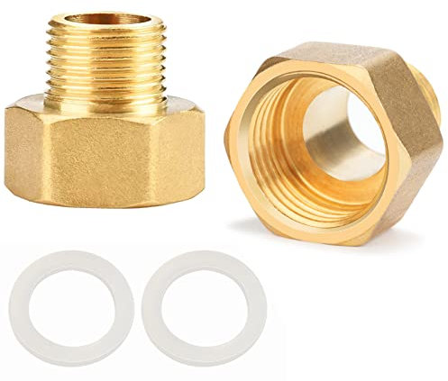 Messing Reduzierstück Erweiterung 3/8 Zoll auf 1/2 Zoll Messing Fitting Reduzierverlängerung Muffennippel Reduziert 3/8 Zoll auf 1/2 Zoll Reduzierstück/Reduzierrohr/Außengewinde X Innengewinde