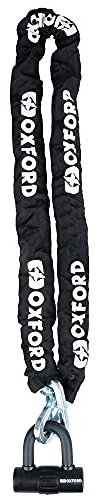 Oxford HD MAX Chain 12mm Links Cycle Motorbike Scooter Security 14mm Hardened Steel Shackle Motorcycle Padlock (Black,12mm x 1.5m)
