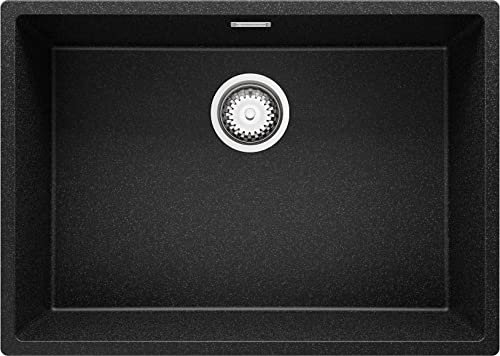 Lavello sottotop Grafite 66x47cm, Lavandino da Cucina a 1 vasca + Sifone Classico, Lavabo da Cucina al mobile 70cm - London di Primagran