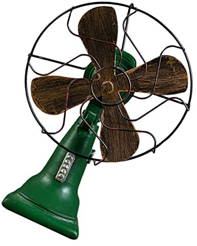 Homoyoyo Electric Fan Ornaments Retro Resin Desktop Decoration Tabletop Adornment Decor for Home Office Party Vintage Style Fan Shaped Decor