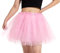 DGSHIRLDJO Tüllrock Damen Klassisch Elastisch 4-Lagig Petticoat Erwachsene Ballettrock Halloween Party Kostüm Tanzrock (Rosa)