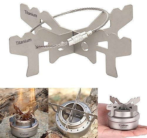 DAZZLEEX Outdoor Titanium Alcohol Stove Rack - Efficient Burning, Multi-Fuel Support, Lightweight, and Durable Camping Stand(Type-2)