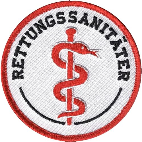 Generisch 1x 8cm runder Rettungsdienst-Emblem Textil-Patch mit Klettverschluss