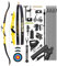 surwolf Takedown Recurvebogen Set für Erwachsene,Wettkampf Recurvebogen,66/68/70,16~40lb,Sportbogen,Langbogen,Jagdbogen（Gelb Links,66-34lbs）