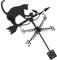 BESPORTBLE Wetterfahnen Wetterfahne Für Garten Edelstahl-wetterfahne Schwarze Katze Ratte Wetterfahne Ornament Bauernhaus Garten Wetterfahne Windrichtungsanzeiger Außenpfahl Kunstdekoration