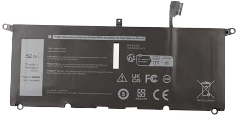 Cuifati 7,6 V 52 Wh DXGH8 Laptop-Akku Ersatz für Dell XPS 13 9370 9380 2019 für Inspiron 13 7390 7391 2 in 1 5390 5391 7490, Professioneller, Schnell Aufladbarer Notebook-Akku