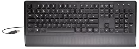 VIVANCO 60448 Multimedia Tastatur mit Handballenauflage mit USB Anschluss