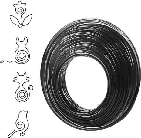 VABNEER Basteldraht, 2mmx30m Biegsam Handwerk Metalldraht Aluminiumdraht für Schmuck machen Lieferungen(schwarz)