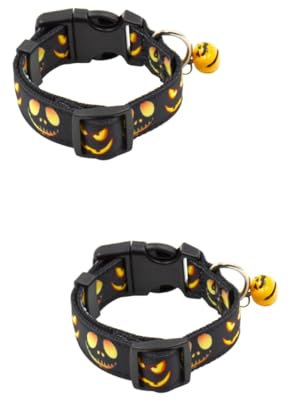Supvox 2 Stücke Halloween Haustier Kragen Hund Kürbis Lampe Muster Mit Glocke Für Hunde