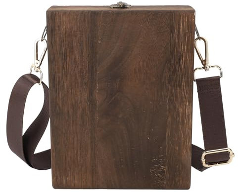 Aktentasche aus Holz, Tragbare Messenger-Box für Schriftsteller, Verschleißfest, mit Stiftschlitz, Vintage-Design, Stoßfester Schutz