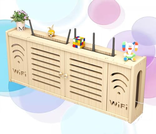 Router-Box, WLAN-Regalbox, Router-Aufbewahrungsbox, Wandmontage-Wandmontagebox, Wireless-Router-Sortierversteck, C-71 x 28 cm