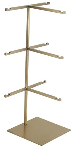 MagiDeal Espositore Multiplo per Occhiali da Vista, Porta Occhiali da Sole, Struttura in Metallo, espositore per Occhiali da Sole, per Tavolo, controsoffitto, Oro a 3 Livelli
