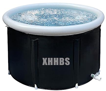 XHHBS Bañera de hielo para atletas, bañera de inmersión fría de múltiples capas portátil para bañera de hidromasaje inflable al aire libre en casa para adultos (negro, 89 x 55 cm)