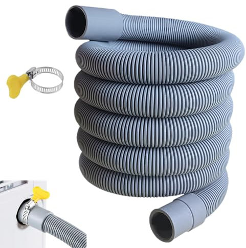 Dehumidifier Hose for Drainage, Extension Hose for Dehumidifier Drain, Thick Drain Hose with Rubber Adapter and Connection Clamp - Hose Replacement to Prevent Water
